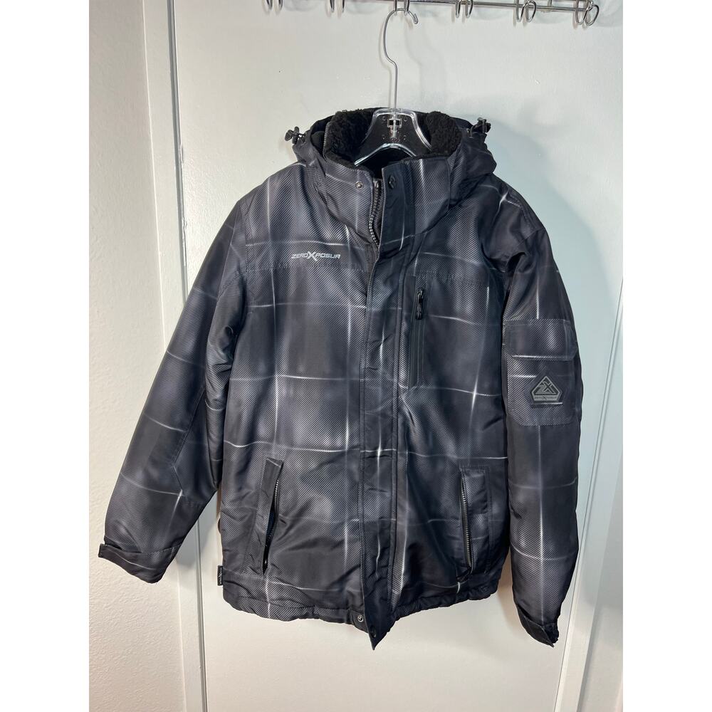 ZeroXposur Men's Ski Snow Boarding Coat Hood Heavyweight Black/Grey ~ Size S